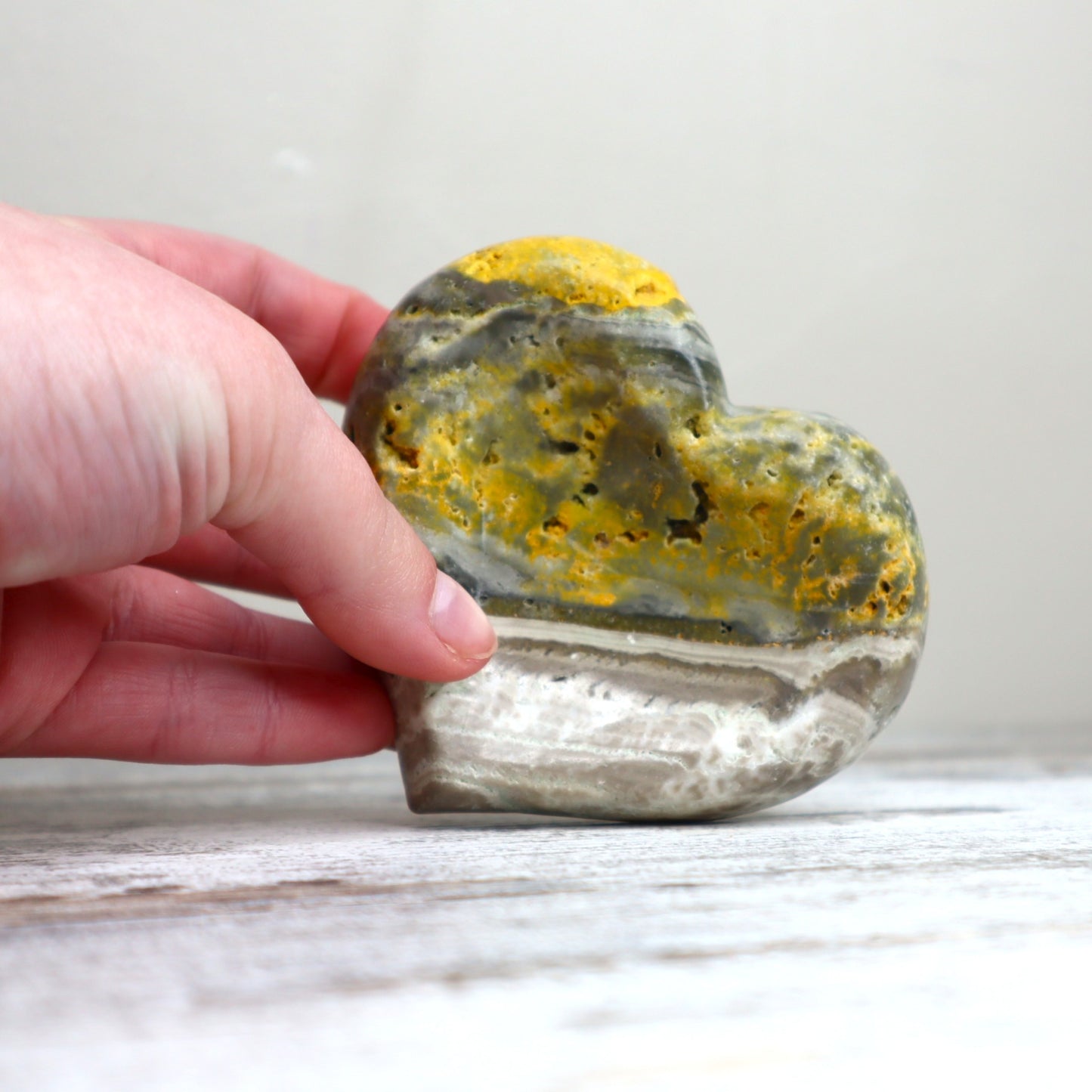 Bumblebee Jasper Heart Bowl | Joyful Courage, Love & New Beginnings