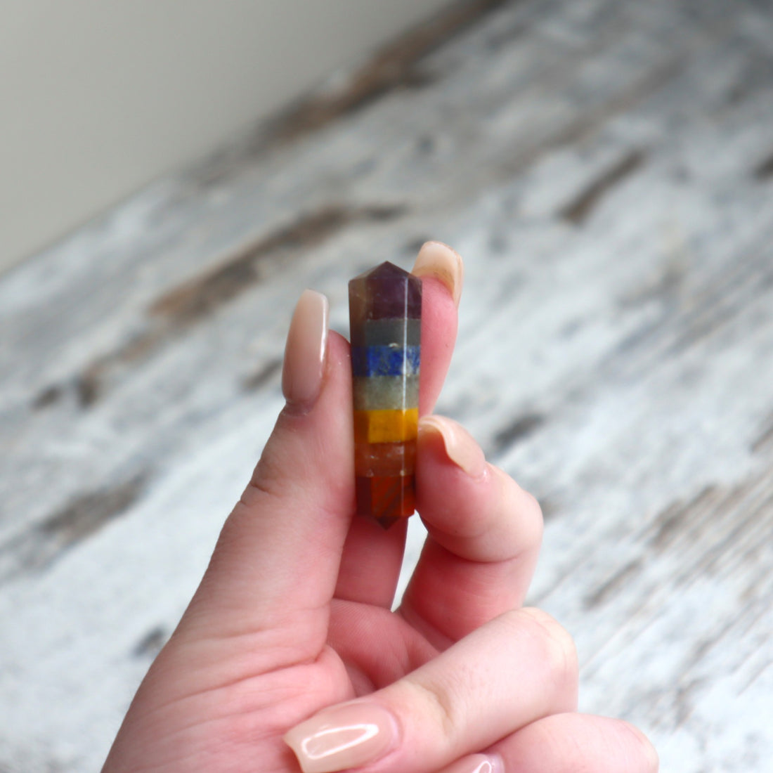 Chakra Bonded Double Terminated Mini Point | Balance, Flow &amp; Energy Alignment