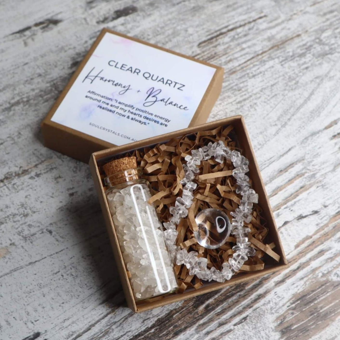 'Harmony + Balance' Chip Gift Box | Clear Quartz