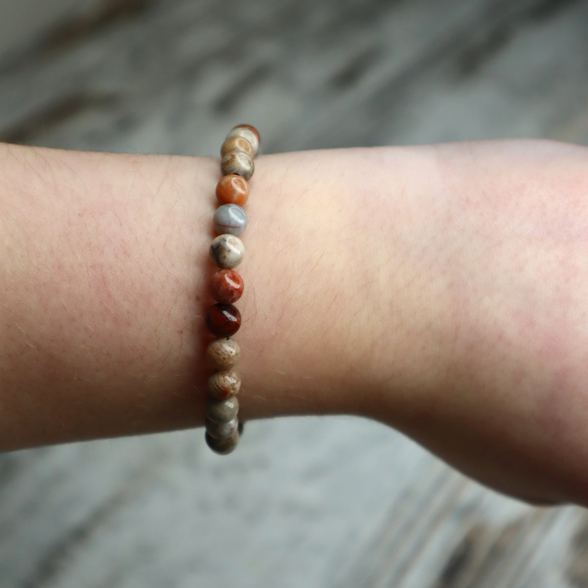 Coral Jasper Bead Bracelet | 6mm | Nurturing, Stability &amp; Emotional Strength
