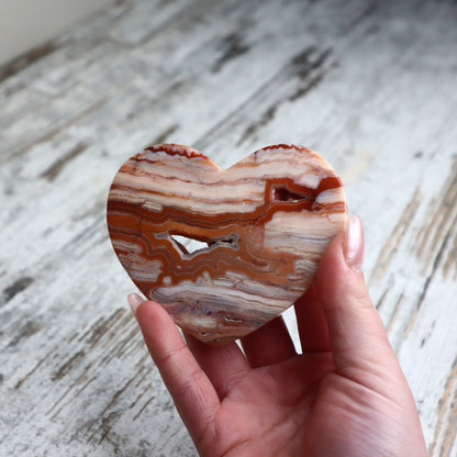 Crazy Lace Agate Heart on Stand | Joy, Stability & Grounded Energy