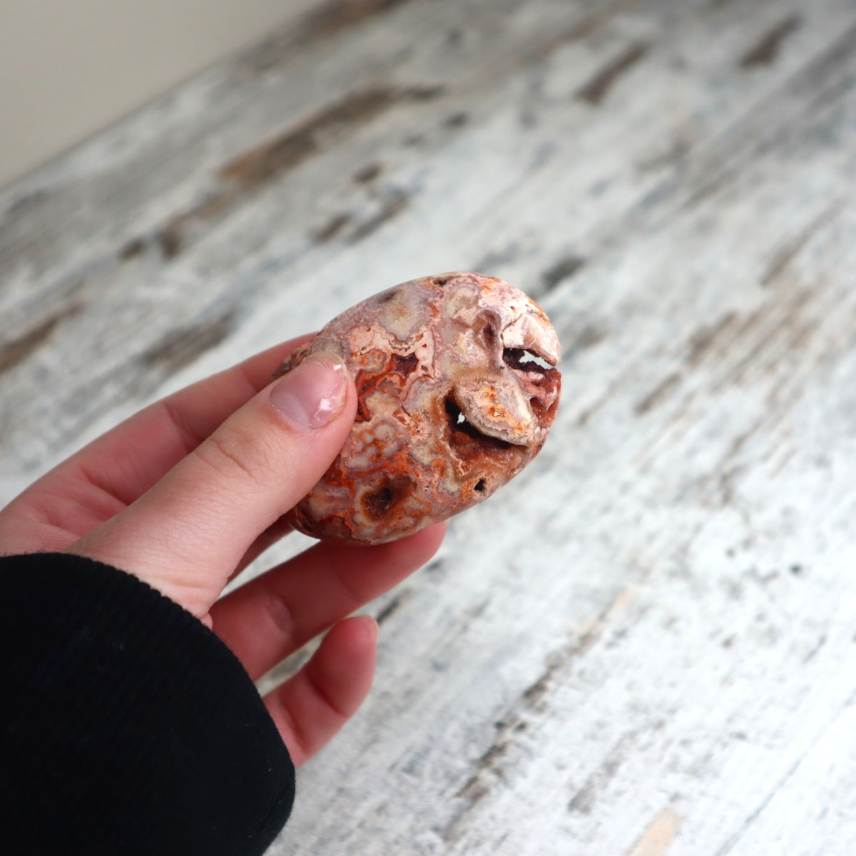 Crazy Lace Agate Druzy Palm Stone | Earth Energy, Protection &amp; Inner Strength