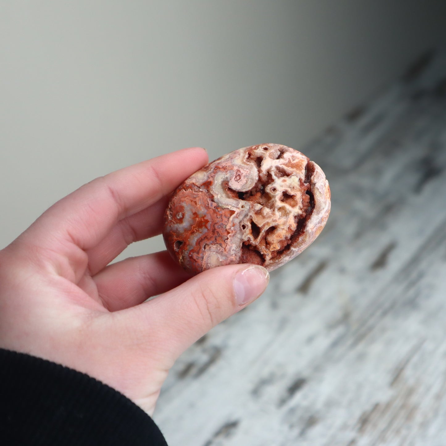 Crazy Lace Agate Druzy Palm Stone | Earth Energy, Protection & Inner Strength