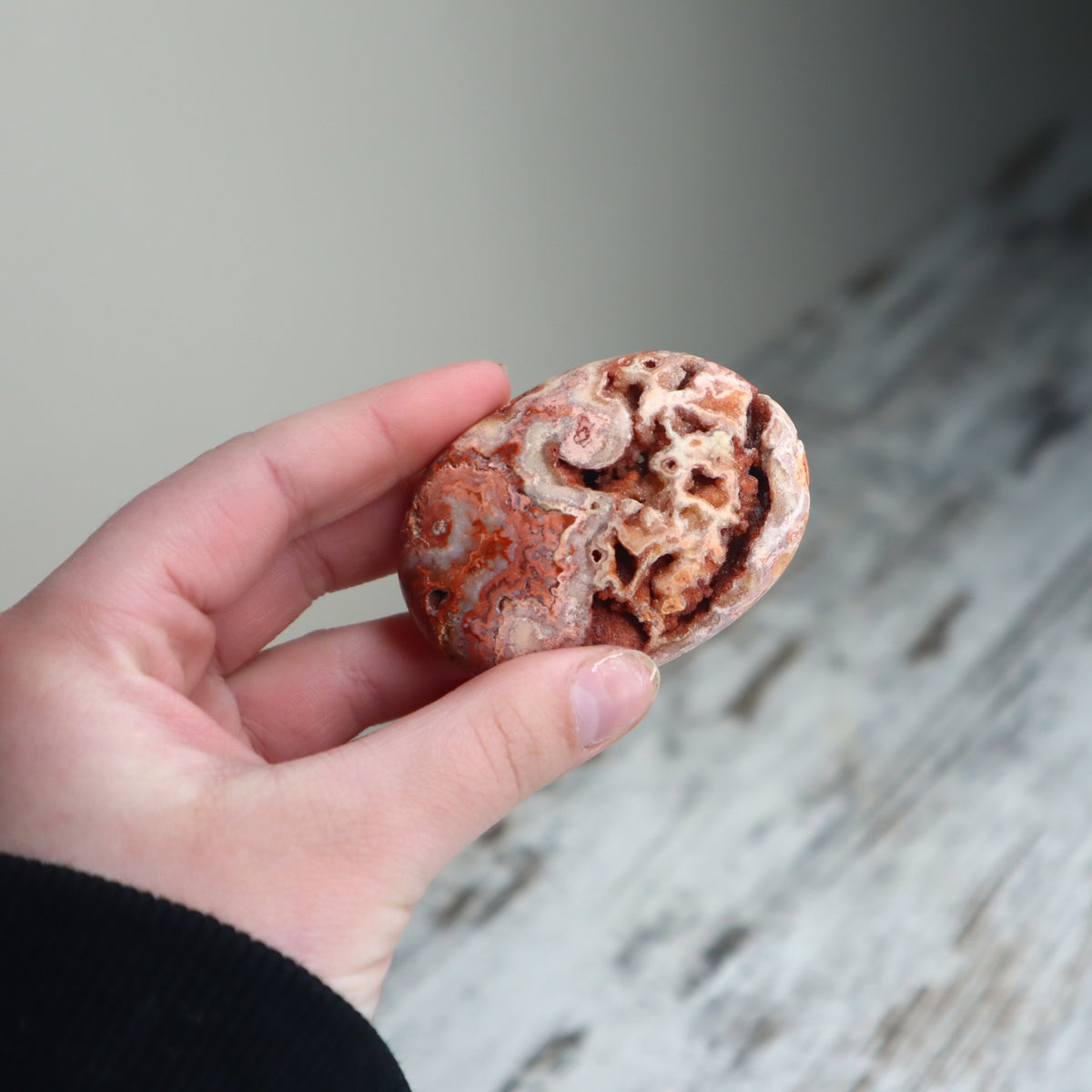 Crazy Lace Agate Druzy Palm Stone | Earth Energy, Protection &amp; Inner Strength