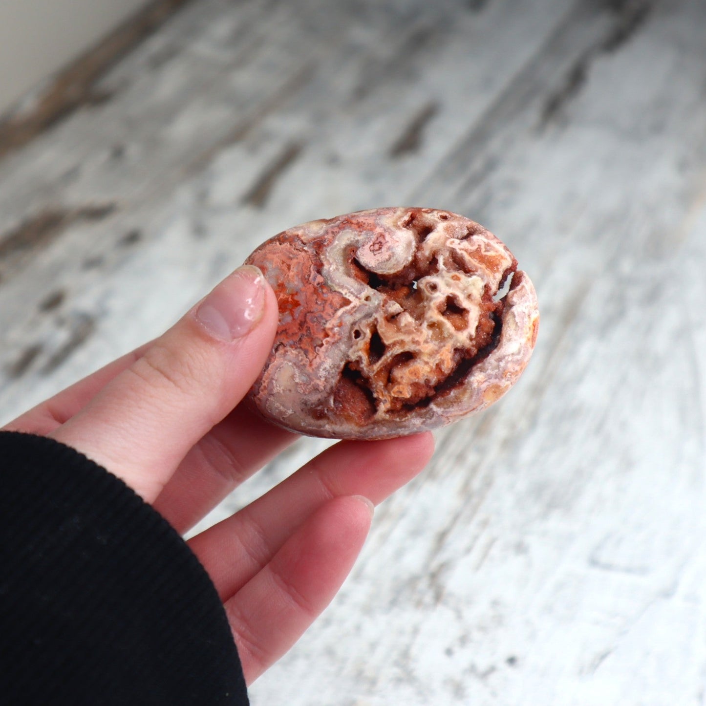 Crazy Lace Agate Druzy Palm Stone | Earth Energy, Protection & Inner Strength