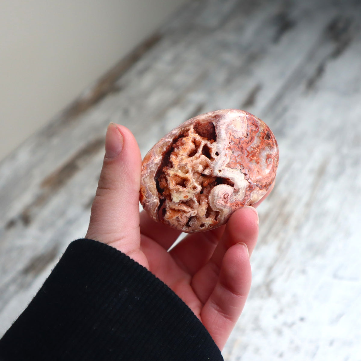 Crazy Lace Agate Druzy Palm Stone | Earth Energy, Protection &amp; Inner Strength