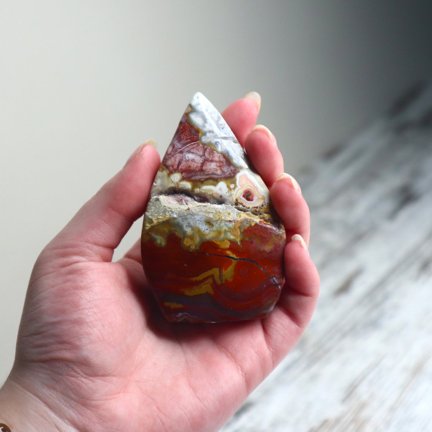 Crazy Lace Agate Tear Drop | Grounding, Vitality & Emotional Balance