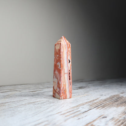 Pink Crazy Lace Agate Tower | Joyful & Heart-Healing