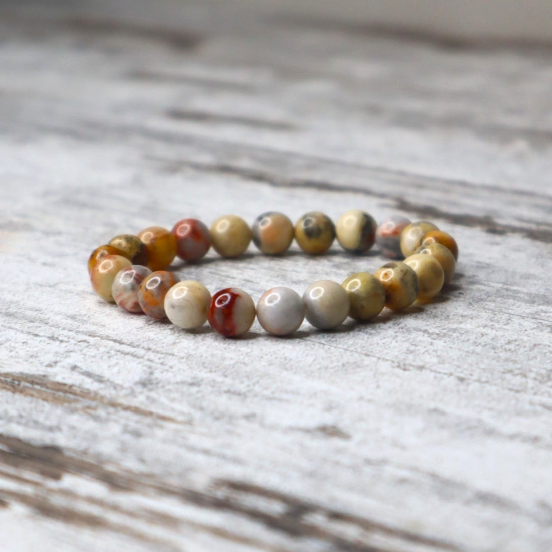 Crazy Lace Agate Bead Bracelet | 8mm | Joy, Balance &amp; Uplifting Energy