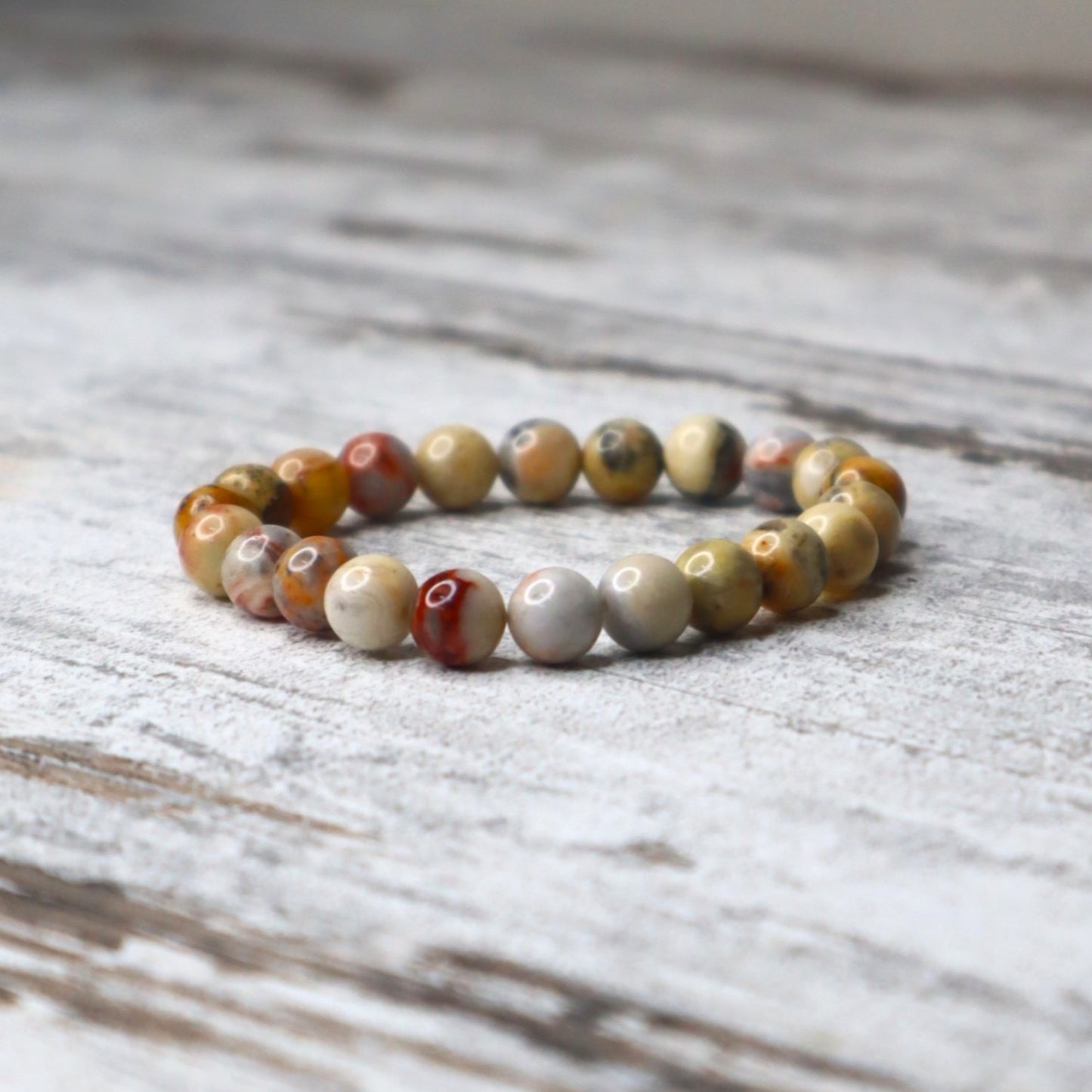Crazy Lace Agate Bead Bracelet | 8mm | Joy, Balance & Uplifting Energy