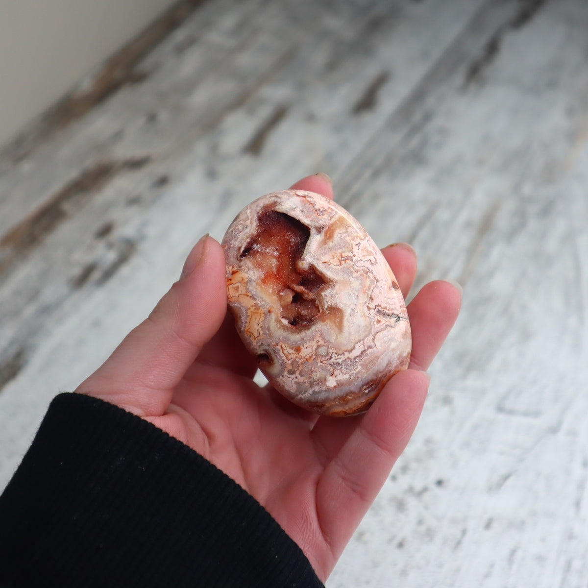 Crazy Lace Agate Druzy Palm Stone | Joy, Grounding &amp; Gentle Energy Renewal