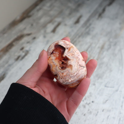 Crazy Lace Agate Druzy Palm Stone | Joy, Grounding & Gentle Energy Renewal