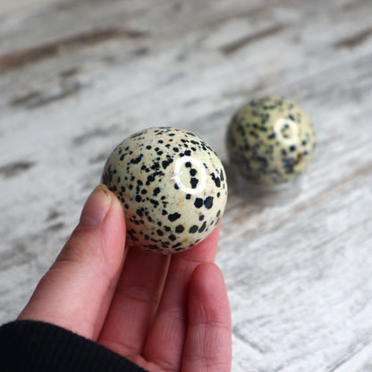 Dalmatian Jasper Sphere | Joy, Grounding & Playful Protection