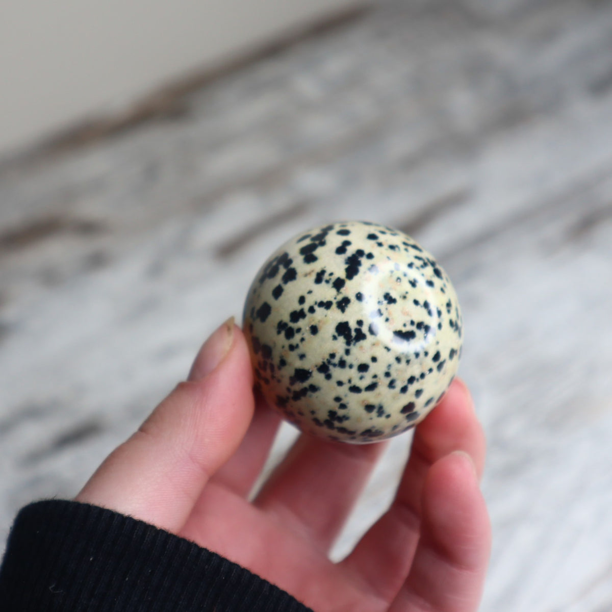 Dalmatian Jasper Sphere | Joy, Grounding &amp; Playful Protection
