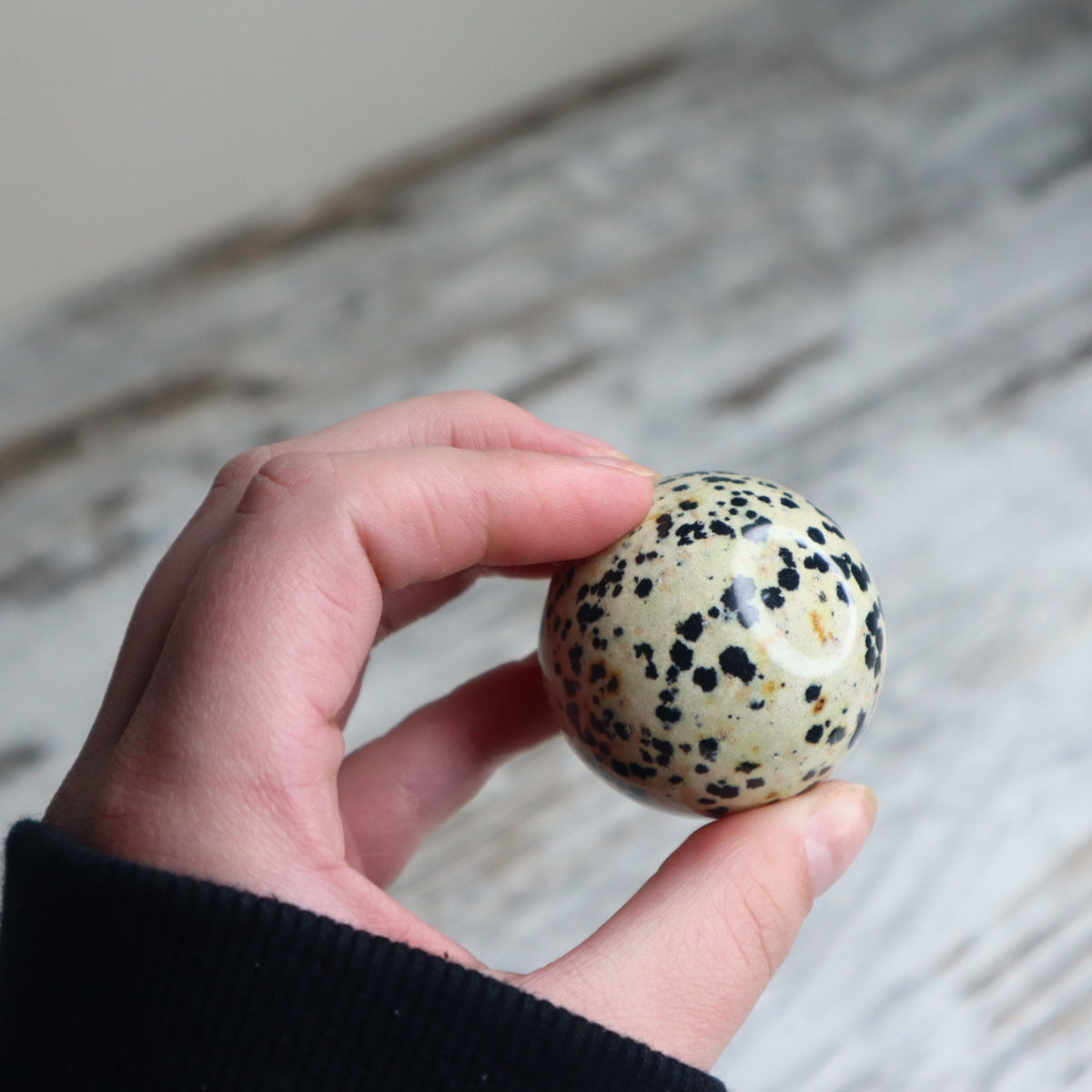 Dalmatian Jasper Sphere | Joy, Grounding &amp; Playful Protection