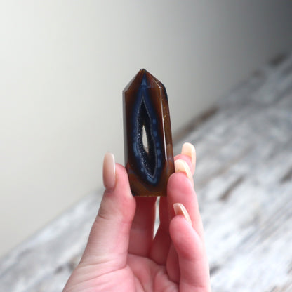 Druzy Midnight Agate Tower | Intuition + Protective Balance