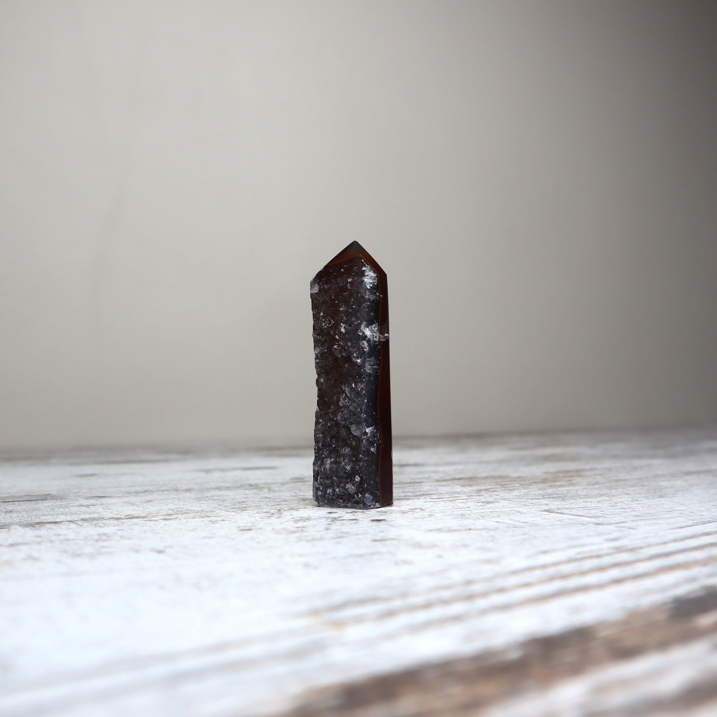Smokey Druzy Agate Tower | Inner Strength + Soothing Grounding
