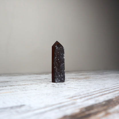 Smokey Druzy Agate Tower | Inner Strength + Soothing Grounding