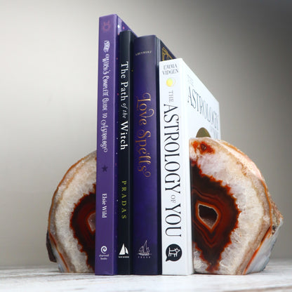 Druzy Agate & Quartz Bookends | Grounding, Strength & Energetic Protection