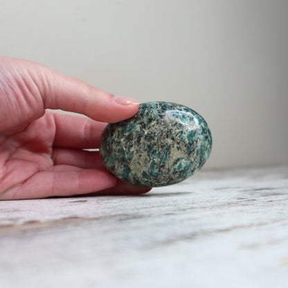 Emerald in Matrix Palm Stone | Love, Abundance &amp; Heart Wisdom