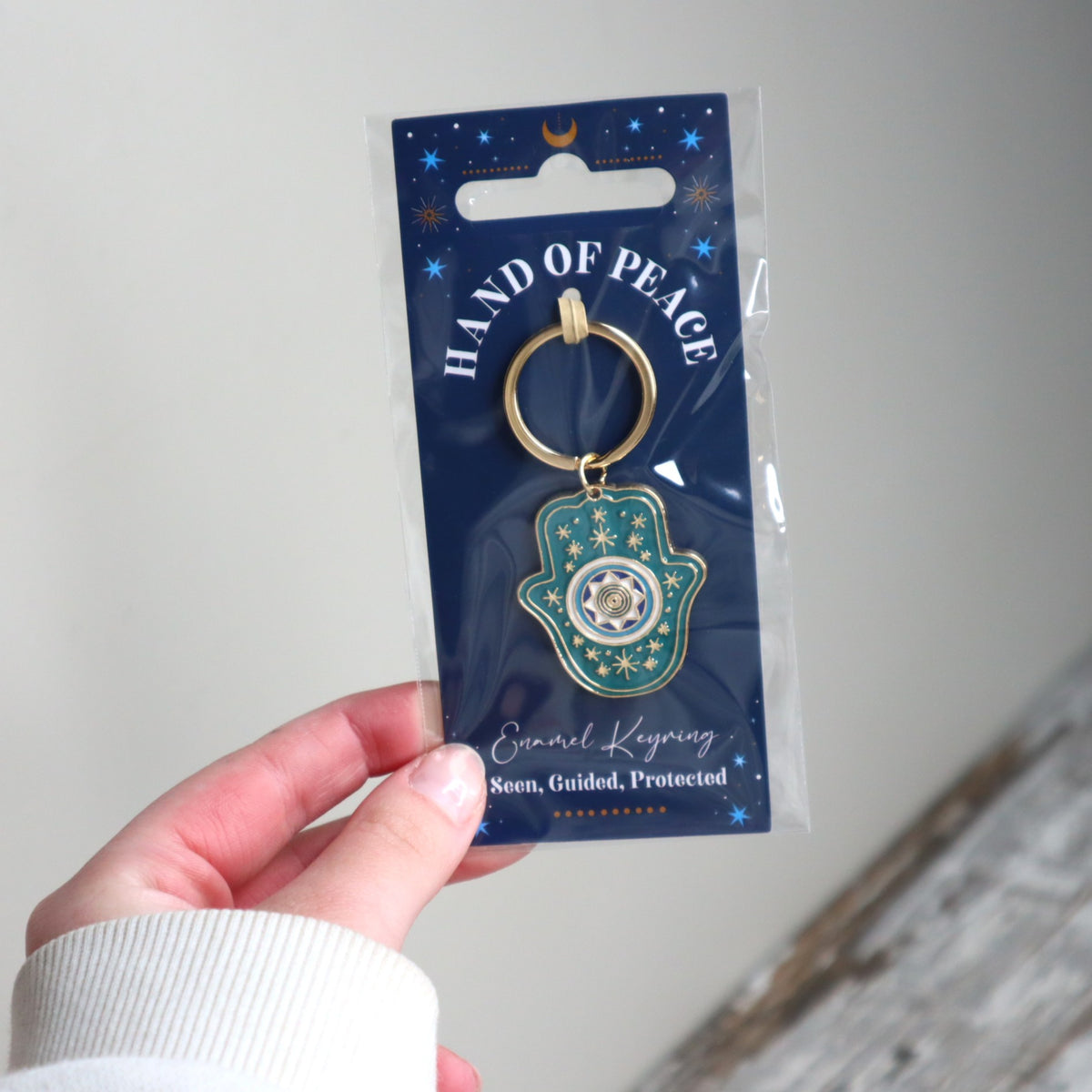 Hand of Peace Hamsa Keyring | Protection, Calm &amp; Positive Intentions