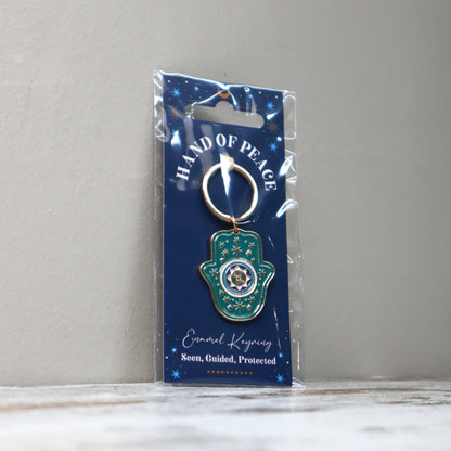 Hand of Peace Hamsa Keyring | Protection, Calm &amp; Positive Intentions