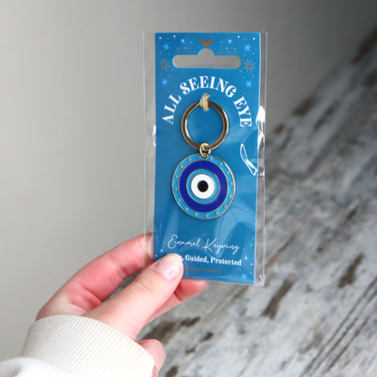All Seeing Eye Round Keyring | Protection, Awareness &amp; Positive Intentions