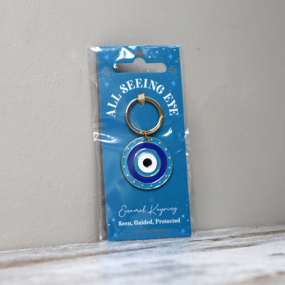 All Seeing Eye Round Keyring | Protection, Awareness &amp; Positive Intentions