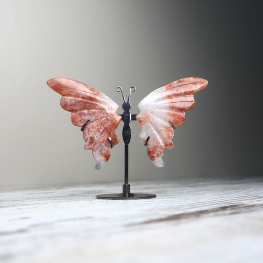 Fire Quartz Butterfly on Stand | Vitality, Courage & Inspired Action