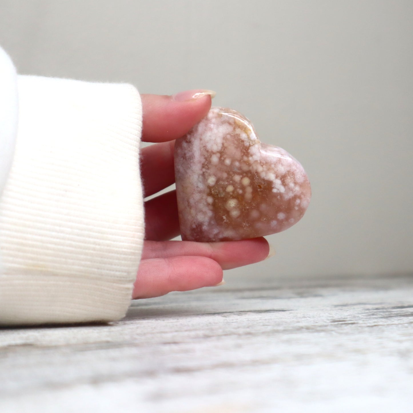 Flower Agate Heart | Growth, Self-Discovery & Blooming Potential