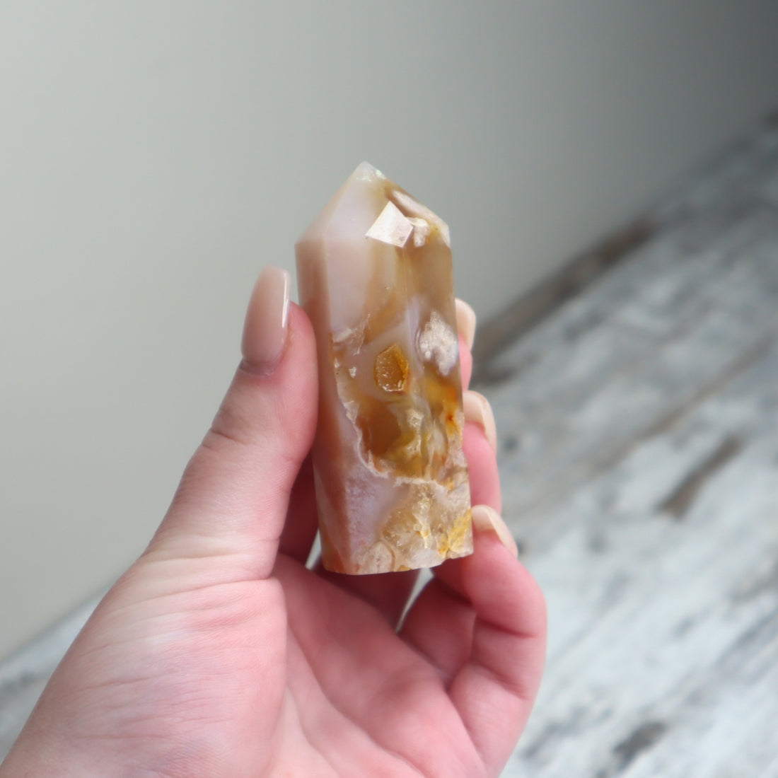 Flower Agate Point | Emotional Healing, Growth &amp; Possibility