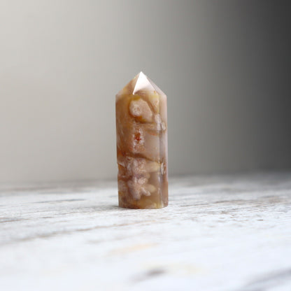 Flower Agate Point | Emotional Healing, Growth & Possibility