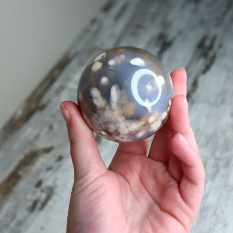 Flower Agate Sphere | Growth, Inner Strength &amp; New Beginnings
