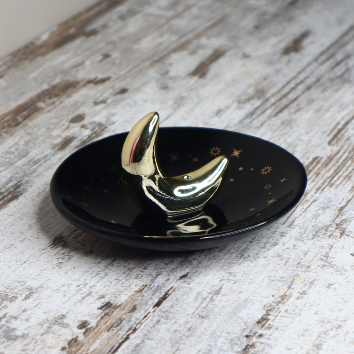 Gold Crescent Moon Incense Stick Holder | Lunar Magic, Intuition &amp; Sacred Stillness