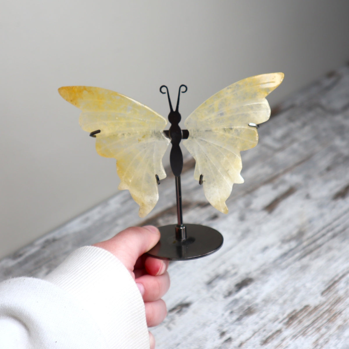Golden Healer Butterfly on Stand | Transformation, Joy &amp; Inner Light