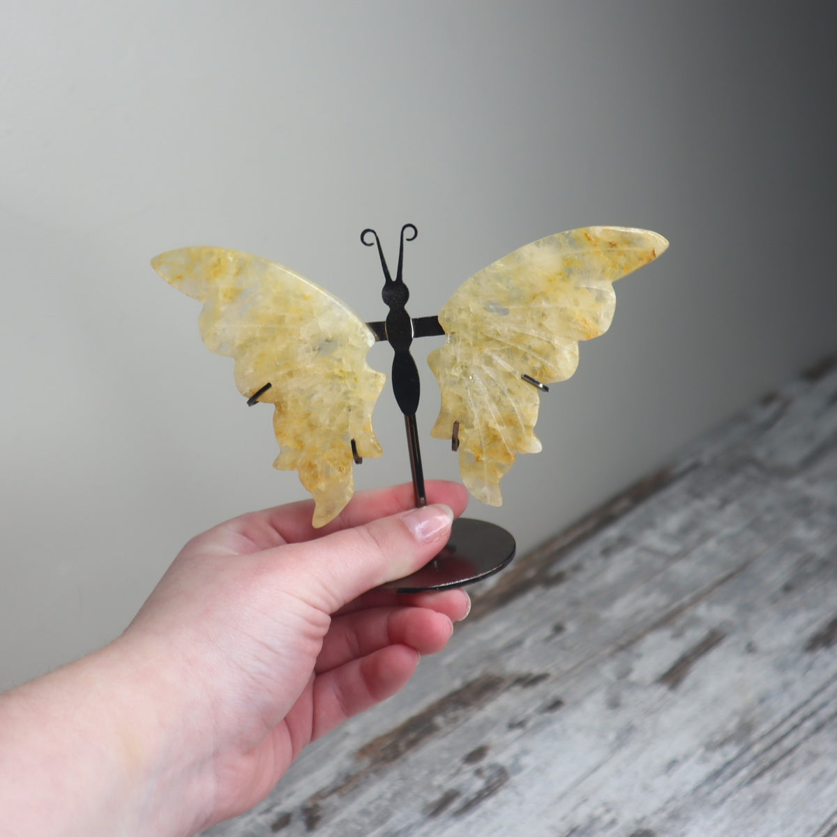 Golden Healer Butterfly on Stand | Transformation, Joy &amp; Inner Light