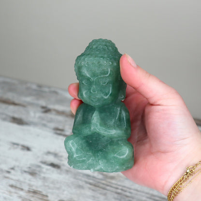 Green Aventurine Buddha Carving | Abundance, Growth & Luck