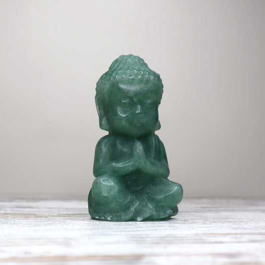 Green Aventurine Buddha Carving | Abundance, Growth & Luck