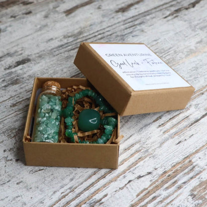 'Good Luck + Fortune' Chip Gift Box | Green Aventurine