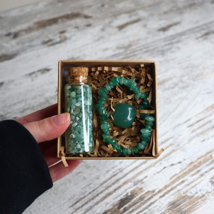 'Good Luck + Fortune' Chip Gift Box | Green Aventurine