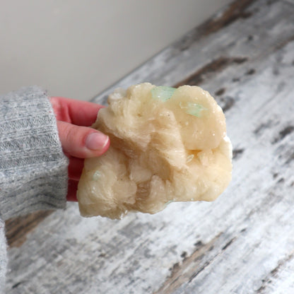 Green Apophyllite on Stilbite Cluster | Calm, Intuition &amp; Heart-Centred Clarity