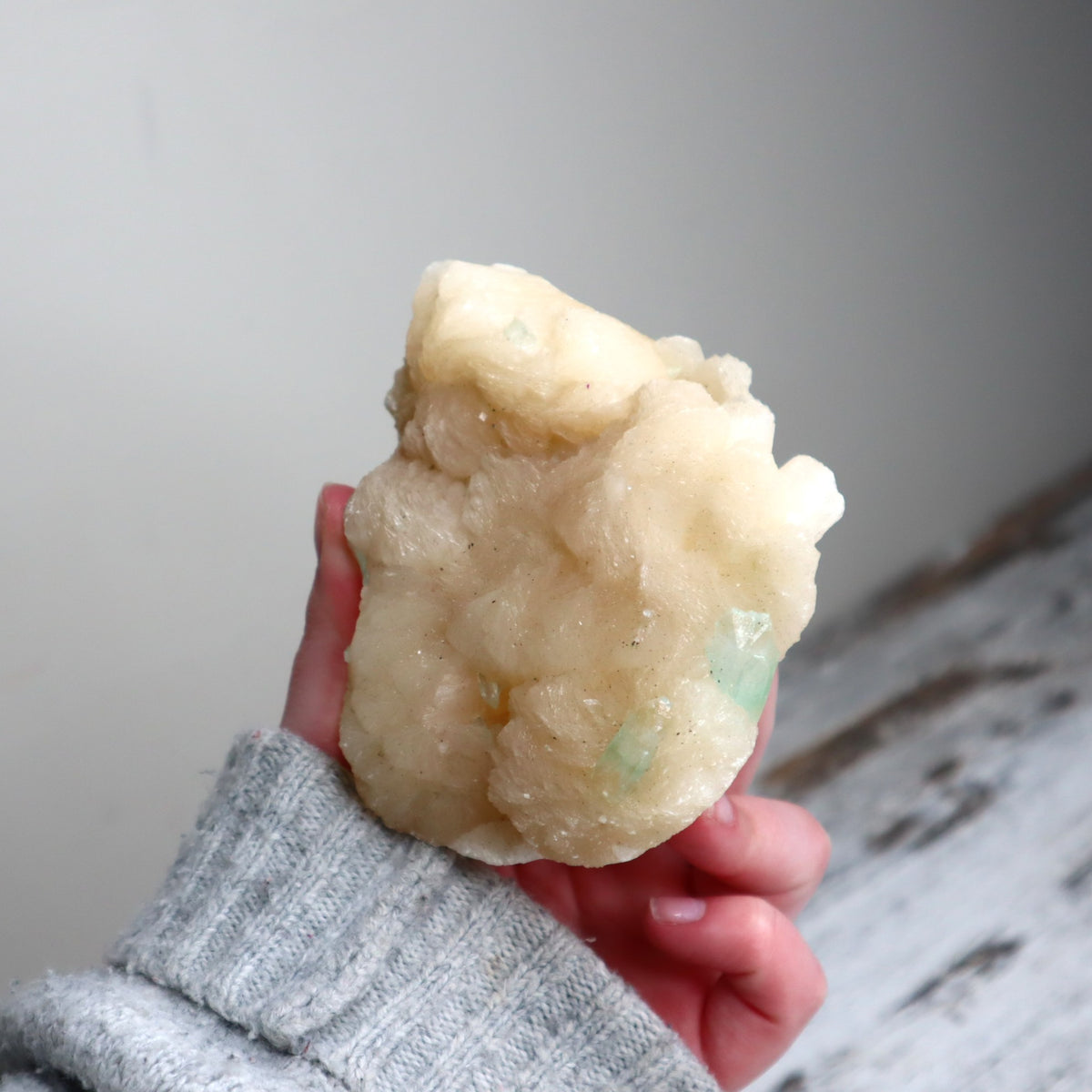 Green Apophyllite on Stilbite Cluster | Calm, Intuition &amp; Heart-Centred Clarity