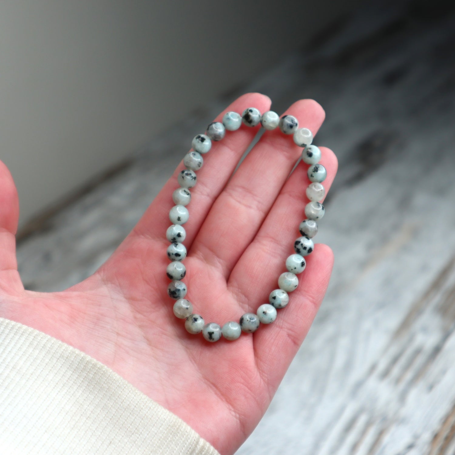 Kiwi Jasper Bead Bracelet | 6mm | Nurturing, Tranquillity &amp; Emotional Balance