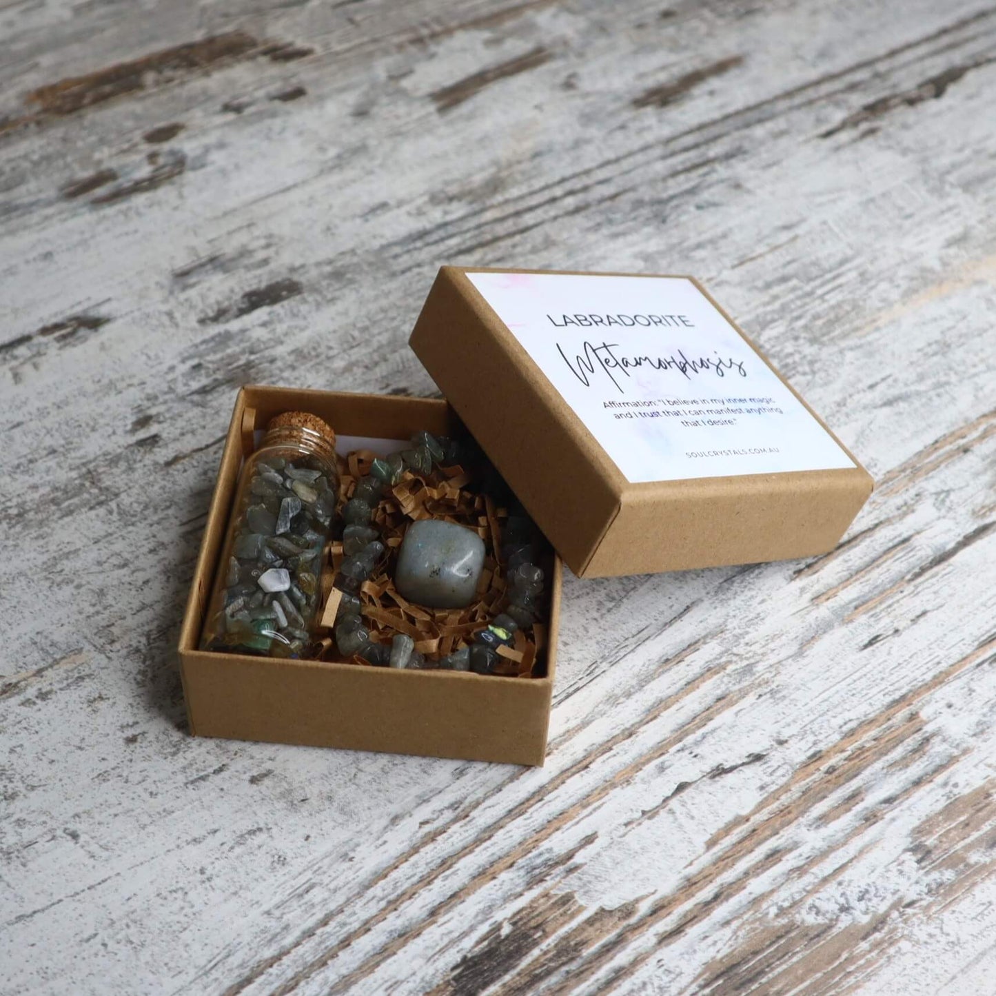 'Metamorphosis' Chip Gift Box | Labradorite