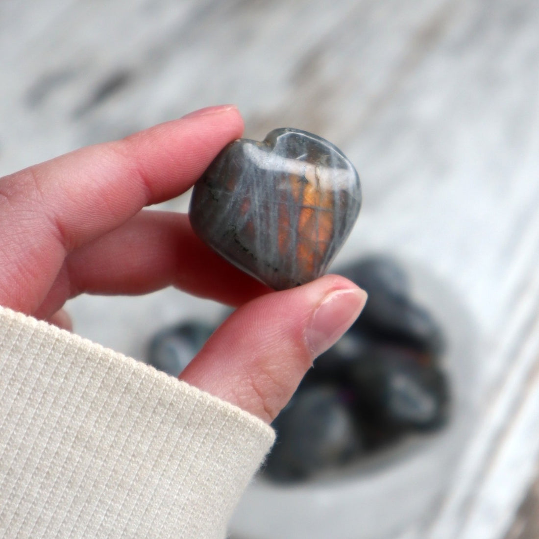 Labradorite Mini Hearts | Transformation, Intuition &amp; Protection