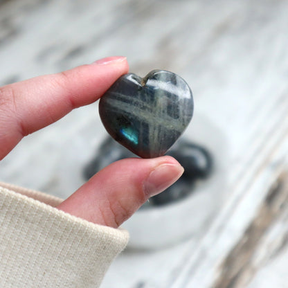 Labradorite Mini Hearts | Transformation, Intuition & Protection
