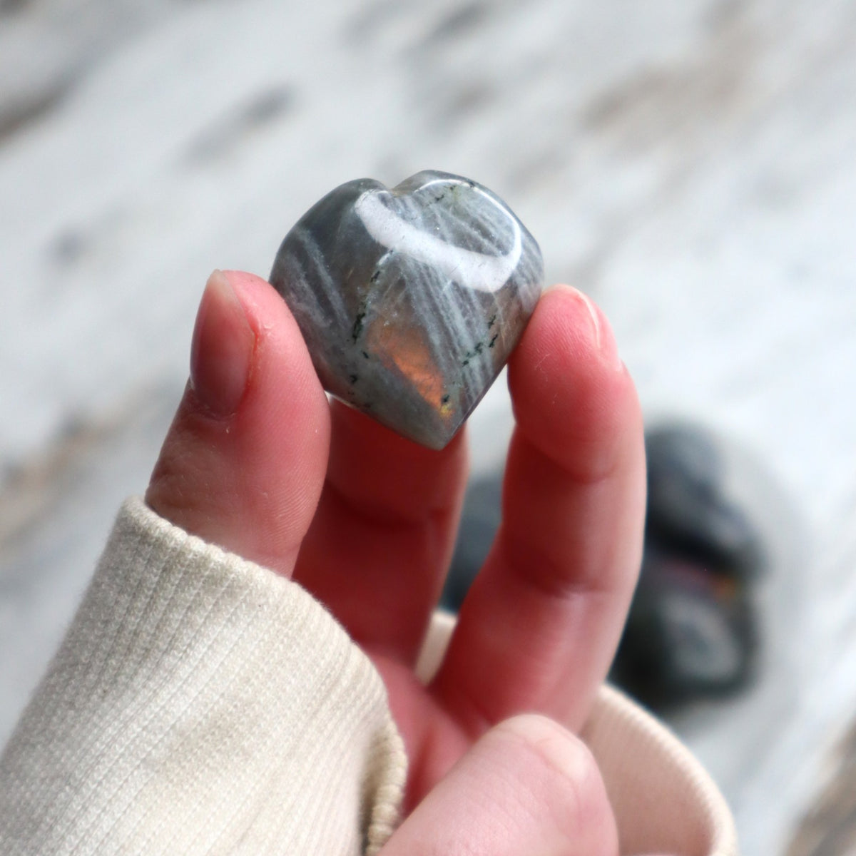 Labradorite Mini Hearts | Transformation, Intuition &amp; Protection