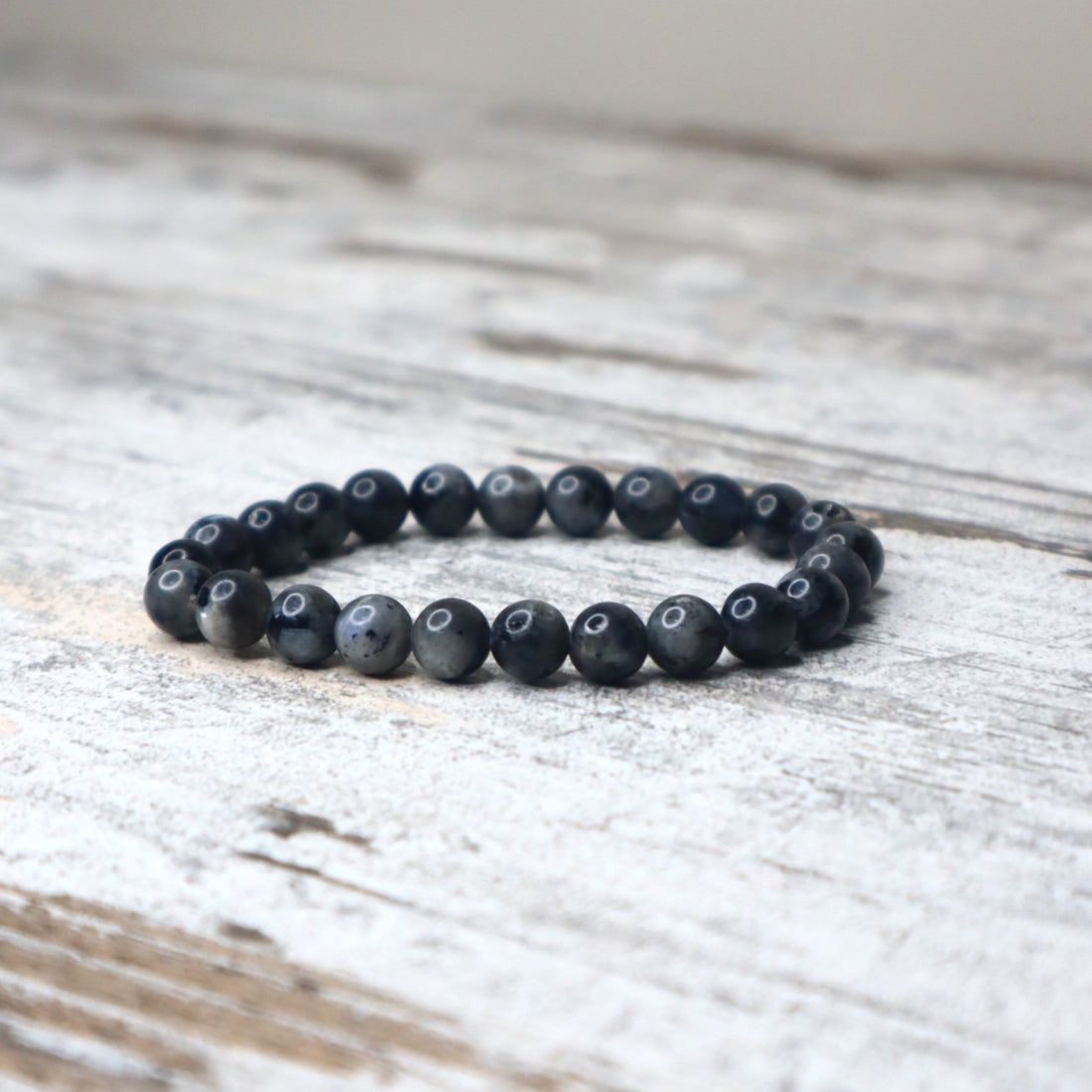 Larvikite Bead Bracelet | 8mm | Protection, Grounding &amp; Inner Clarity