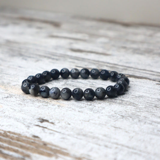 Larvikite Bead Bracelet | 8mm | Protection, Grounding & Inner Clarity