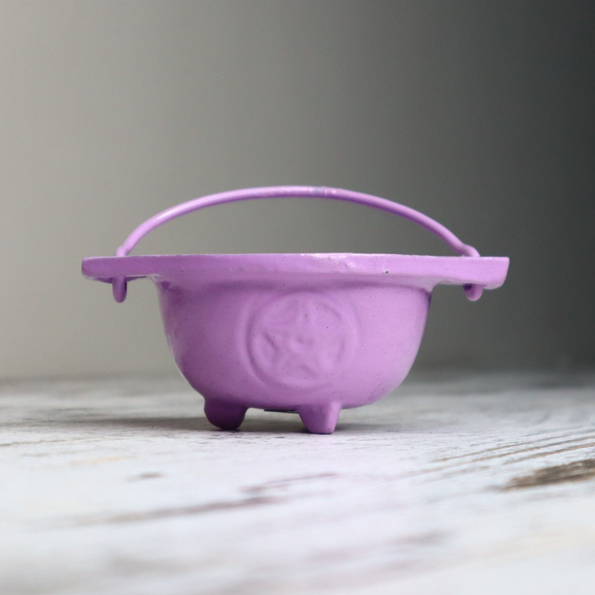 Cast Iron Pentagram Cauldron | Lavender | Rituals, Intention &amp; Altar Magic